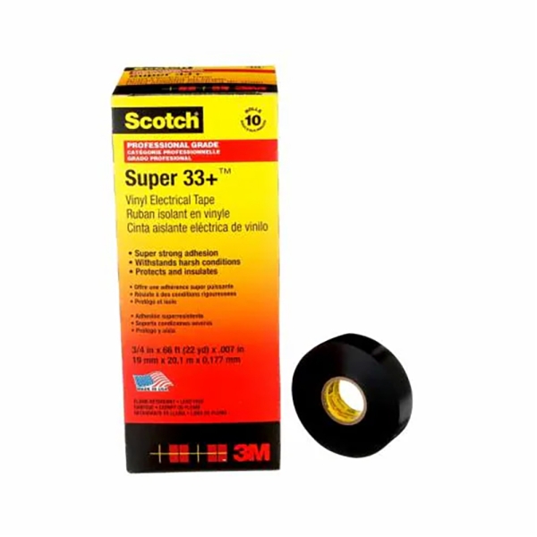 Paquet de 10 Scotchs super 33+ rubans isolants électriques haute performance noirs