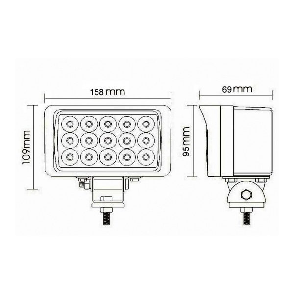 Projecteur de travail large 15 leds