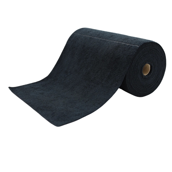 Rouleau 75 microbfibres noires predecoupées 30x30 cm