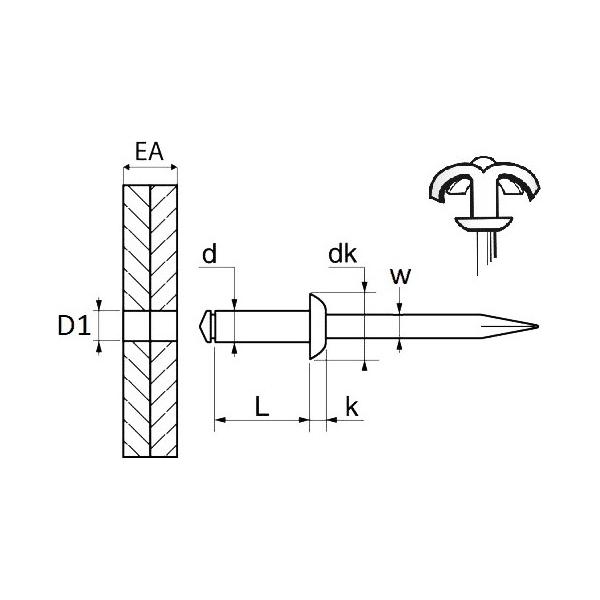Sachet de 72 rivets éclatés peints 11529 ø14mm