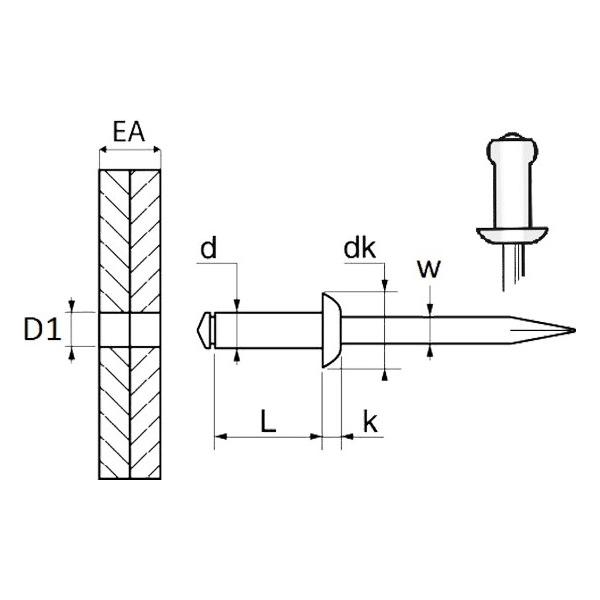 Sachet rivets 10426 ø4,1mm