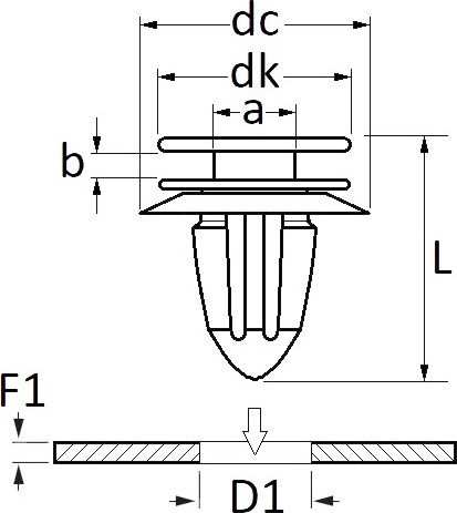 Agrafes de moulure de porte Renault Dacia Ø 8,2 mm