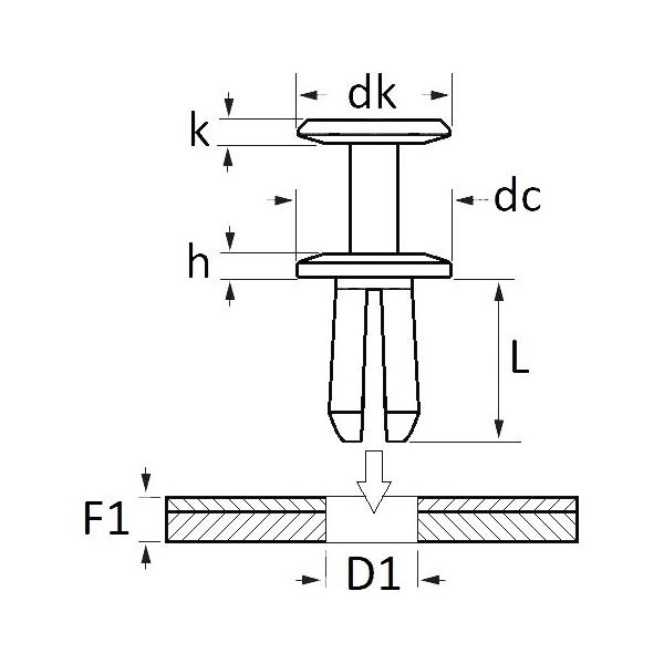 Sachet agrafes 11773 Nissan Ø 8 mm