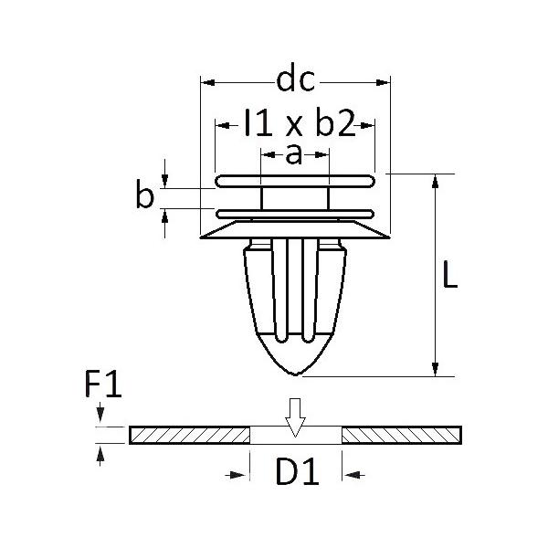 Sachet agrafes moulures 12417 Ford Ø 9 mm