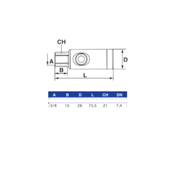 Coupleur type "STAUBLY" femelle BSP pass 7,4mm