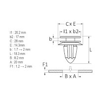 Sachet agrafes 11889 panneaux de porte Ø8x20 mm