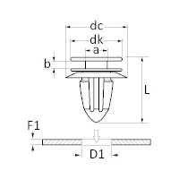 Sachet agrafes panneaux de portes 12435 Renault Dacia Ø 8,2 mm