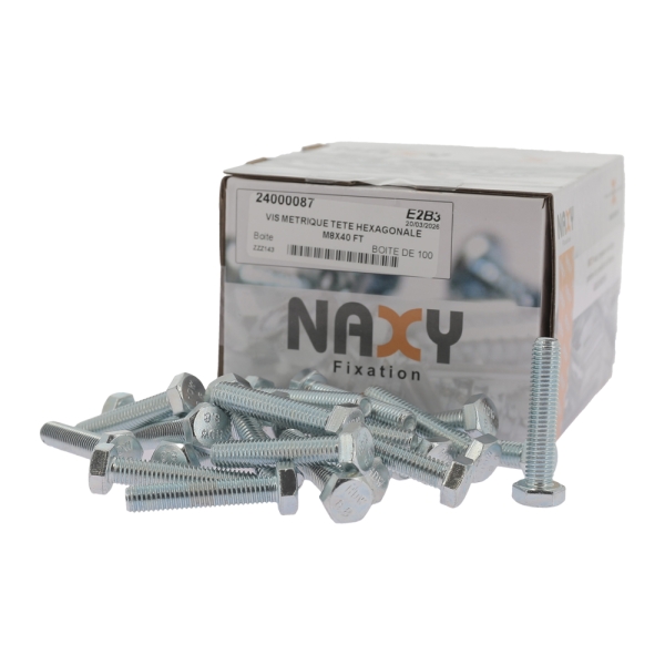 Vis métrique tête hexagonale DIN933 ZINC Blanc