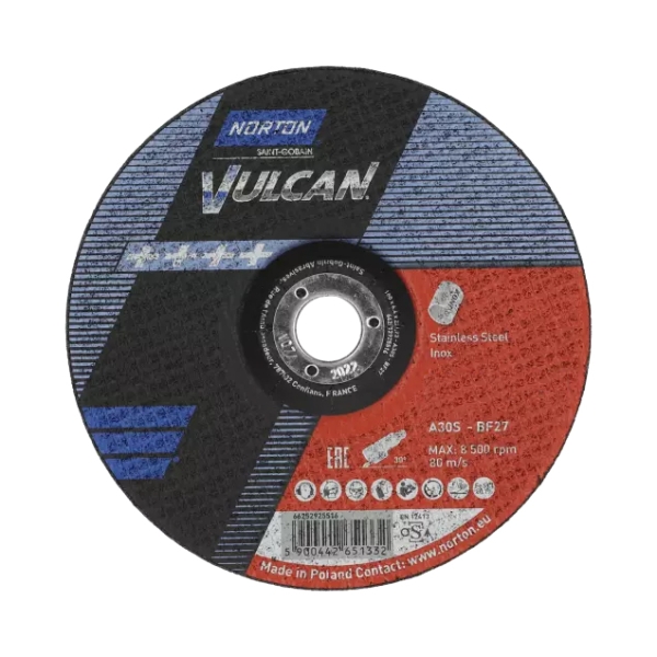 Disque à ébarber fer, acier, inox NORTON
