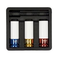Coffret de 3 douilles à chocs renforcées spéciales jantes (17, 19, 21mm)