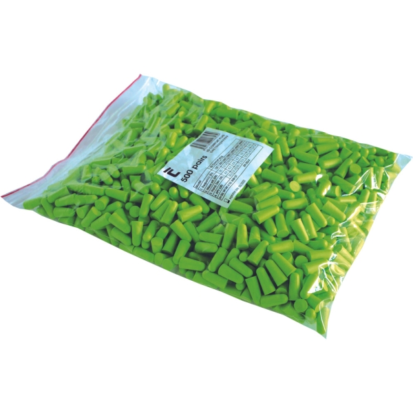 Bouchons d'oreilles mousse PU souple  - sachet de 500 paires