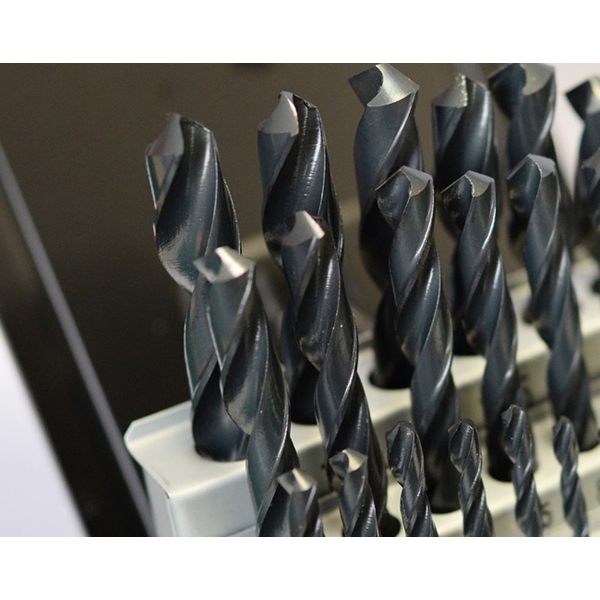 Coffret  de 25 forets HSS exécution noirs et laminés Ø 1 à 13 mm BLACK DRILL