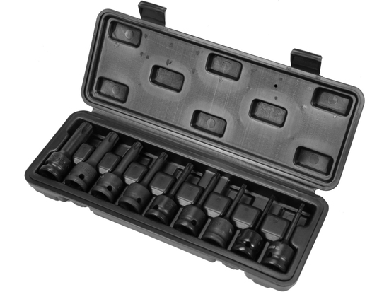 Jeu de 9 douilles à chocs torx 1/2" 9 pcs