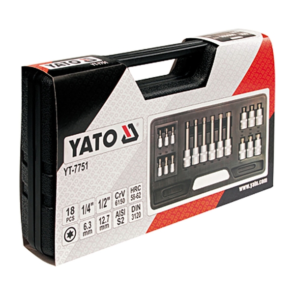 Coffret de douilles tournevis TX 1/2" 18 pièces